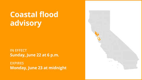 Coastal Flood Advisory in Northern California (June 22–23)